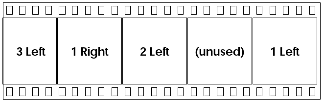 Layout of frames in the Realist format - 5 sprocket/perferations